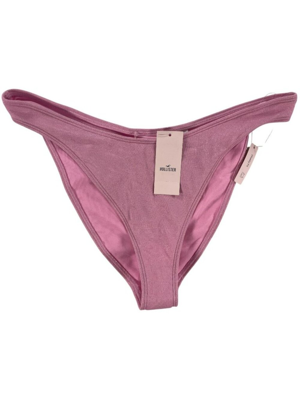 Hollister Bikini Bottom Pink Cheeky Fit Shimmer Women's Size Medium NEW